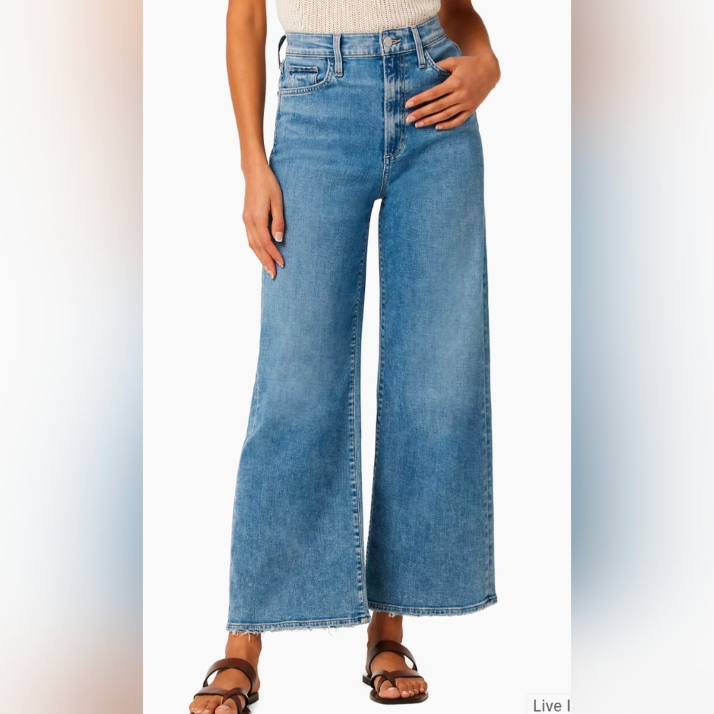 Joe's Mia High Rise Wide leg Ankle Frayed Hem Stretch Jean Sz 30